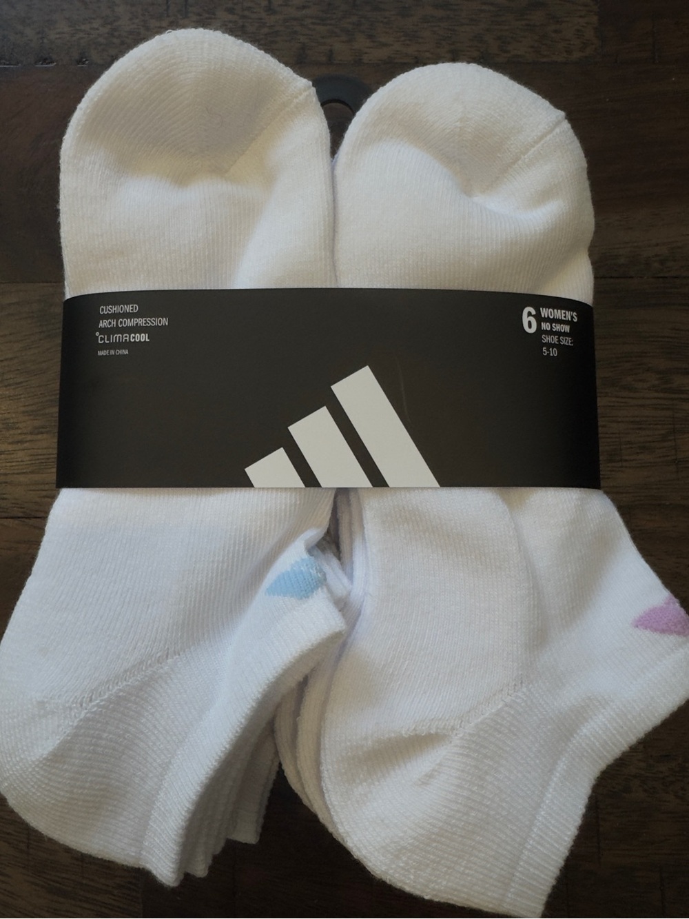 Adidas Women's White No-Show Socks - 6 Pack size 5-10